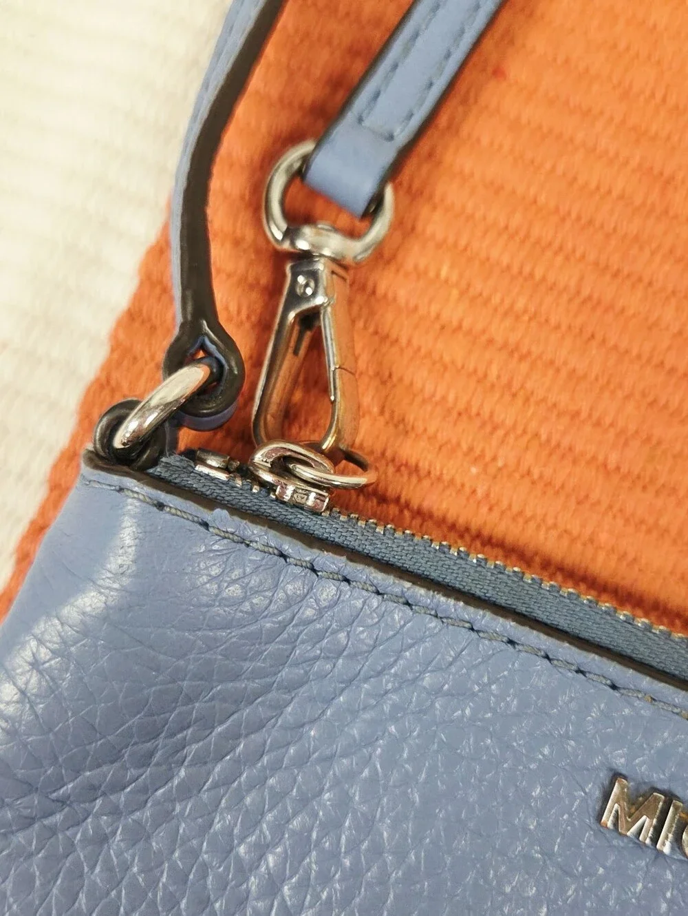 Michael Kors Light Blue Leather Wristlet Clutch
